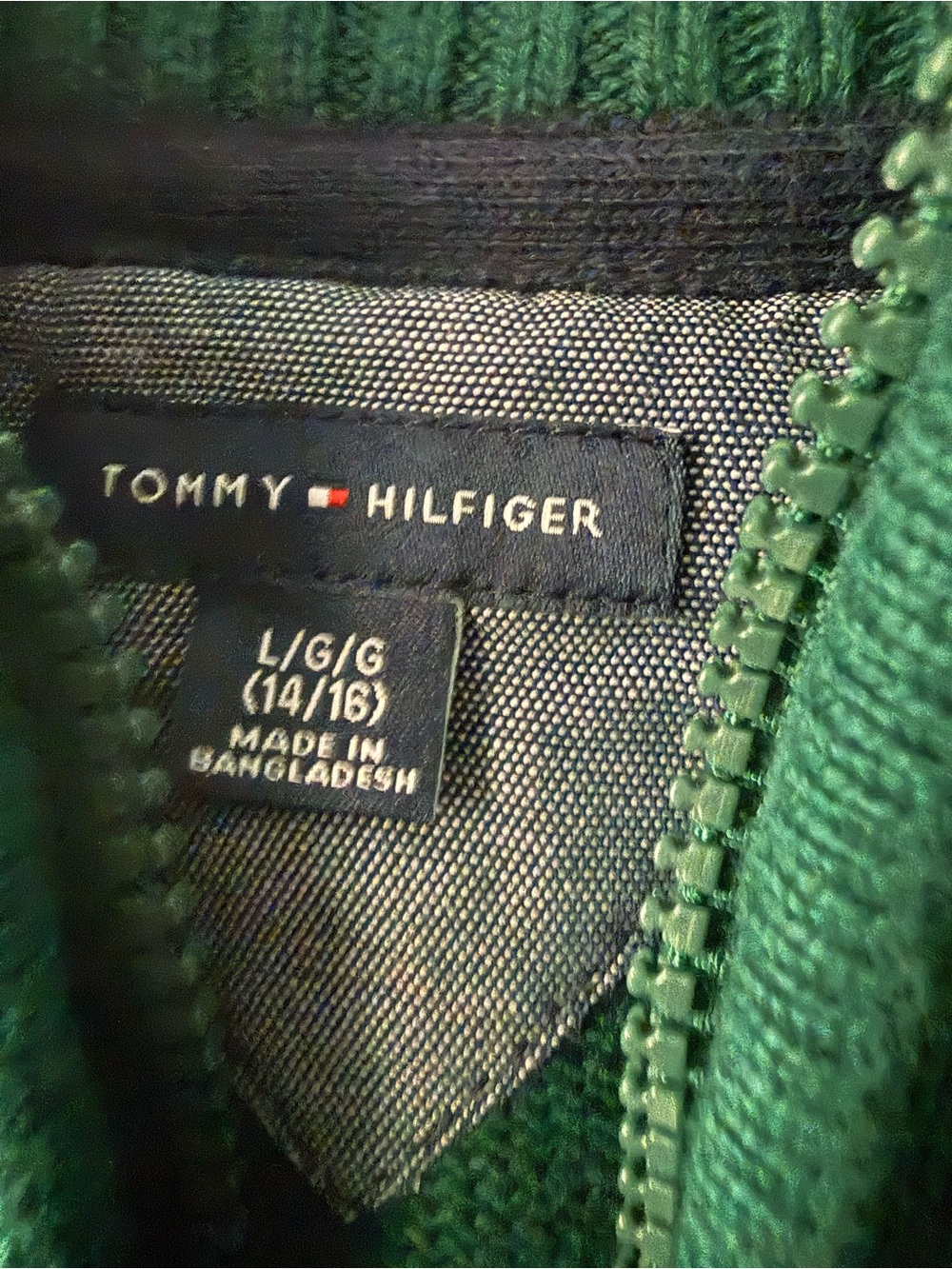 Tommy Hilfiger Men’s Forest Green Zip-Neck Sweater - Picture 2 of 6